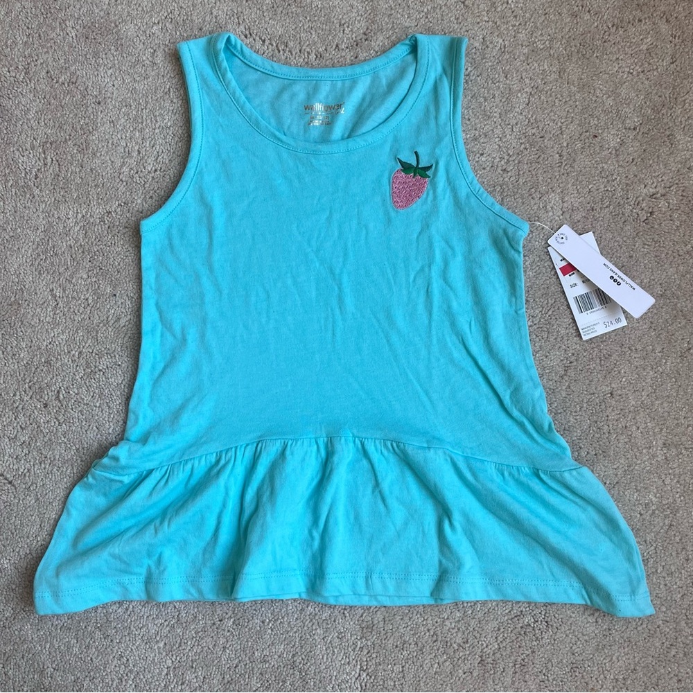 NWT Sleeveless Strawberry Top 10-12 years